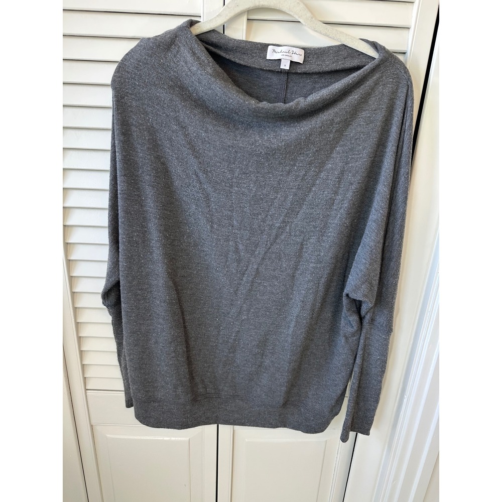 Michael Stars Gray Boat Neck Dolman Sleeve Tulip Back Pullover Top Small